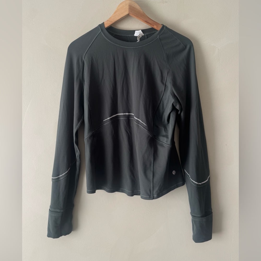 Lululemon Rulu Reflective Running Long Sleeve top Size 12 543
